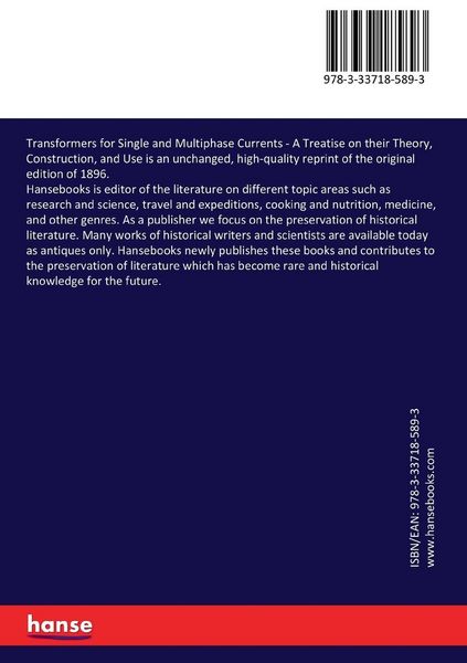 Produktbild: Transformers for Single and Multiphase Currents