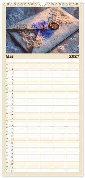 Produktbild: Familienplaner 2027 - Zeitgefl&uuml;ster mit 5 Spalten (Wandkalender, 21 x 45 cm) CALVENDO