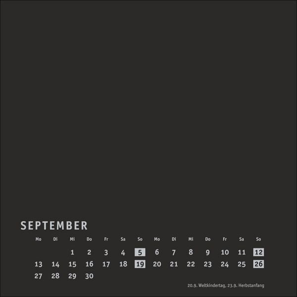 Produktbild: Premium-Bastelkalender schwarz klein 2027