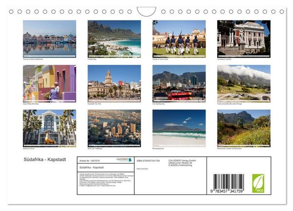 Produktbild: S&uuml;dafrika - Kapstadt (Wandkalender 2026 DIN A4 quer), CALVENDO Monatskalender