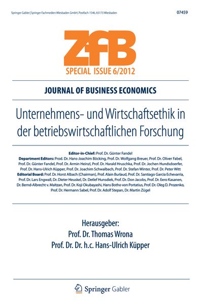 Produktbild: Unternehmens- und Wirtschaftsethik in der betriebswirtschaftlichen Forschung