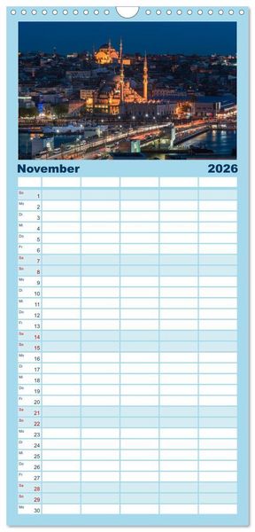 Produktbild: Familienplaner 2026 - Istanbul - Stadt am Bosporus mit 5 Spalten (Wandkalender, 21 x 45 cm) CALVENDO
