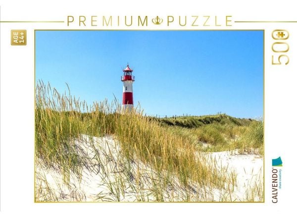 CALVENDO Puzzle Leuchtturm in den Dünen | 500 Teile Lege-Größe 48 × 36 cm Foto-Puzzle für Erwachsene