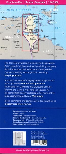 Produktbild: Reise Know-How Landkarte Tunesien / Tunisia (1:600.000)