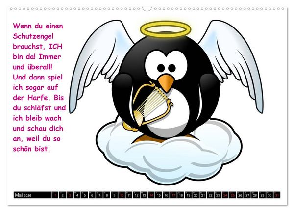 Produktbild: Pinguin-Elfe (hochwertiger Premium Wandkalender 2026 DIN A2 quer), Kunstdruck in Hochglanz