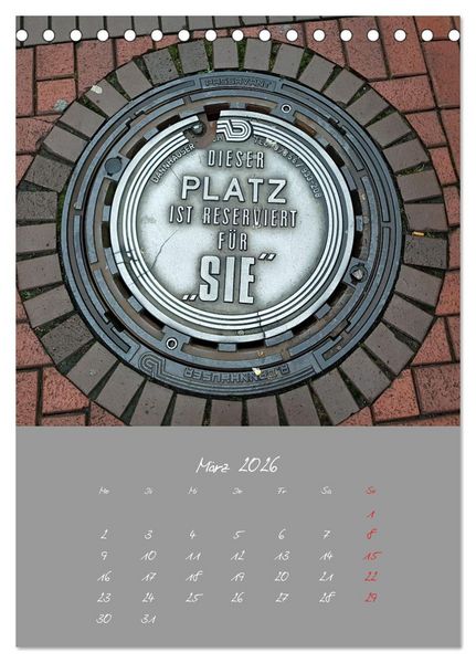 Produktbild: Faszination Kanaldeckel (Tischkalender 2026 DIN A5 hoch), CALVENDO Monatskalender