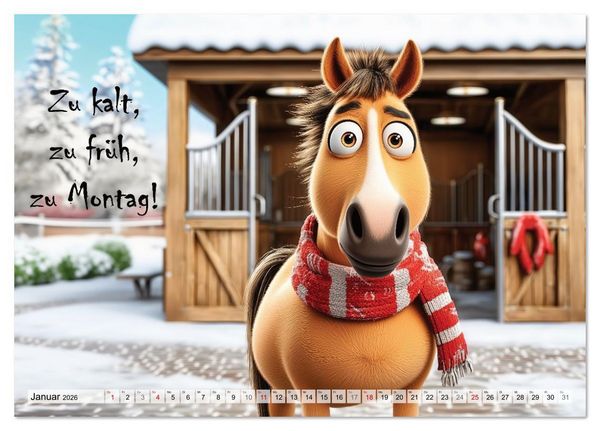 Produktbild: Pferdespr&uuml;che (Tischkalender 2026 DIN A5 quer), CALVENDO Monatskalender