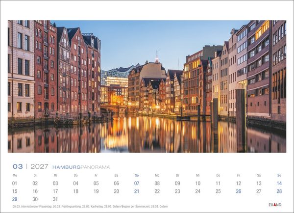 Produktbild: Hamburg Panorama-Postkartenkalender 2027