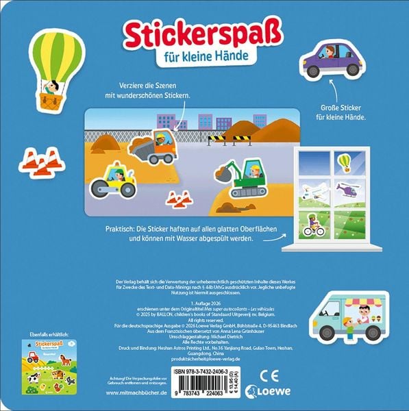 Produktbild: Stickerspa&szlig; f&uuml;r kleine H&auml;nde - Fahrzeuge