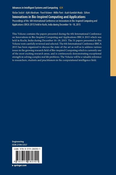 Produktbild: Innovations in Bio-Inspired Computing and Applications