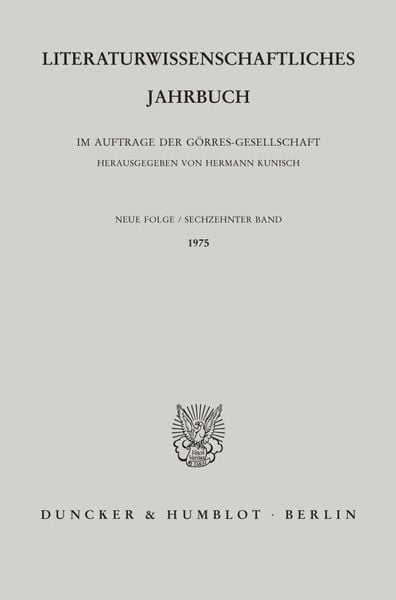 Produktbild: Literaturwissenschaftliches Jahrbuch.. Band 16/1975