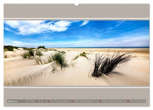 Produktbild: Strandblicke Borkum und Norderney (hochwertiger Premium Wandkalender 2026 DIN A2 quer), Kunstdruck in Hochglanz
