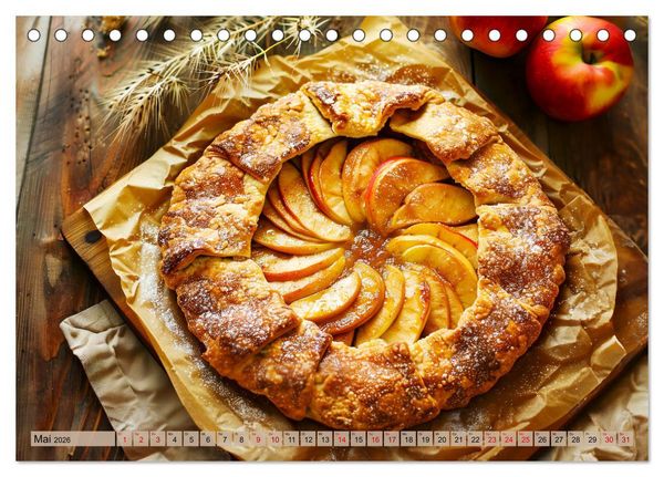 Produktbild: Apfelkuchen satt - K&ouml;stliche Kunstwerke aus dem KI-Backofen (Tischkalender 2026 DIN A5 quer), CALVENDO Monatskalender