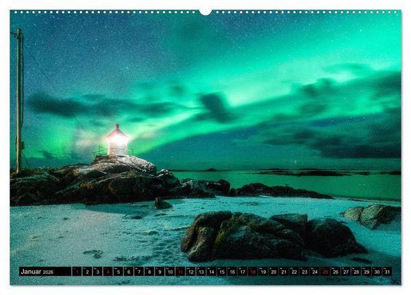 Produktbild: Leuchtt&uuml;rme - an Europas K&uuml;sten (Wandkalender 2026 DIN A2 quer), CALVENDO Monatskalender