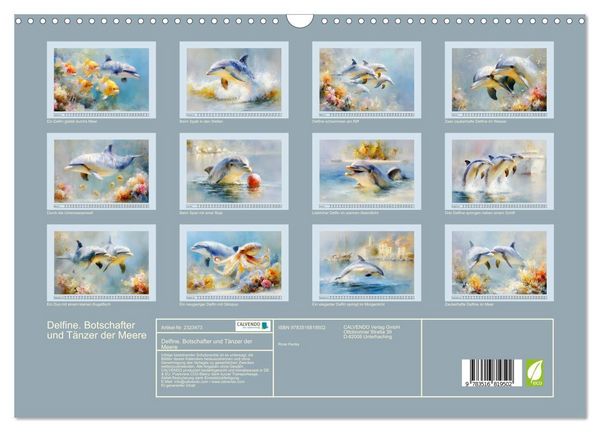 Produktbild: Delfine. Botschafter und T&auml;nzer der Meere (Wandkalender 2027 DIN A3 quer), CALVENDO Monatskalender