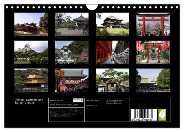 Produktbild: Tempel, Schreine und Burgen Japans (Wandkalender 2026 DIN A4 quer), CALVENDO Monatskalender