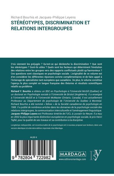 Produktbild: St&eacute;r&eacute;otypes, discrimination et relations intergroupes
