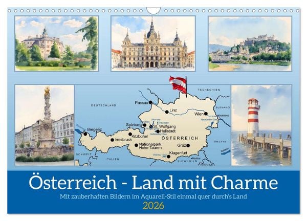Produktbild: &Ouml;sterreich - Land mit Charme (Wandkalender 2026 DIN A3 quer), CALVENDO Monatskalender