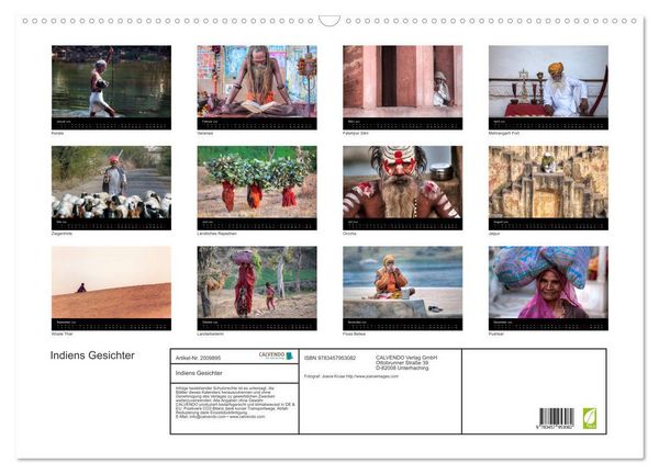 Produktbild: Indiens Gesichter (Wandkalender 2026 DIN A2 quer), CALVENDO Monatskalender