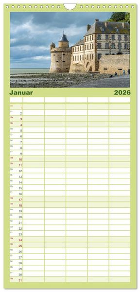 Produktbild: Familienplaner 2026 - Welterbe Mont-Saint-Michel mit 5 Spalten (Wandkalender, 21 x 45 cm) CALVENDO