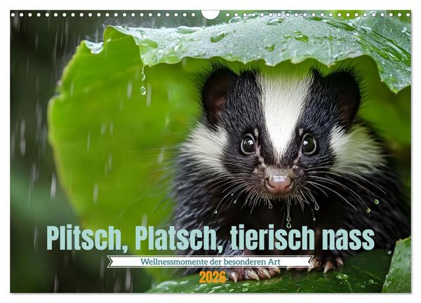 Produktbild: Plitsch, Platsch, tierisch nass (Wandkalender 2026 DIN A3 quer), CALVENDO Monatskalender