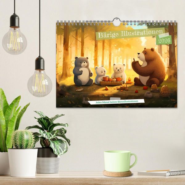 Produktbild: B&auml;rige Illustrationen (Wandkalender 2026 DIN A4 quer), CALVENDO Monatskalender