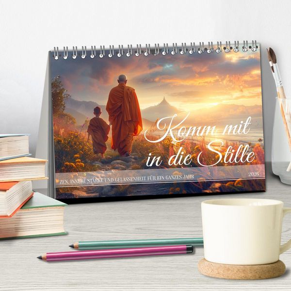 Produktbild: Komm mit in die Stille (Tischkalender 2026 DIN A5 quer), CALVENDO Monatskalender