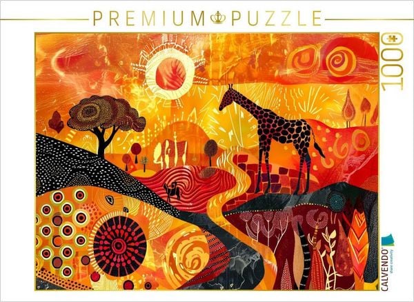 Produktbild: CALVENDO Puzzle Abstrakte Giraffe mit Ornamentmuster-Design | 1000 Teile Lege-Gr&ouml;&szlig;e 64x48cm Foto-Puzzle f&uuml;r gl&uuml;ckliche Stunden