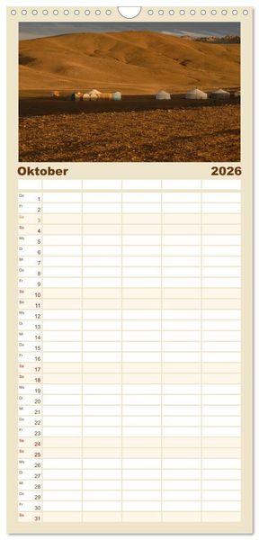 Produktbild: Familienplaner 2026 - W&uuml;ste Gobi mit 5 Spalten (Wandkalender, 21 x 45 cm) CALVENDO