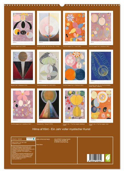 Produktbild: Hilma af Klint - Ein Jahr voller mystischer Kunst (hochwertiger Premium Wandkalender 2026 DIN A2 hoch), Kunstdruck in Hochglanz