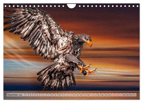 Produktbild: Faszinierende Greifv&ouml;gel hautnah (Wandkalender 2026 DIN A4 quer), CALVENDO Monatskalender