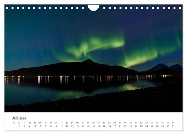 Produktbild: Nordlichter - Magische N&auml;chte in Skandinavien (Wandkalender 2026 DIN A4 quer), CALVENDO Monatskalender