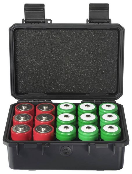 Produktbild: VOLTCRAFT Outdoor Akku-/Batteriekoffer 15x Mono (D), LR20, AM1 (L x B x H) 19.5 x 15.6 x 8cm