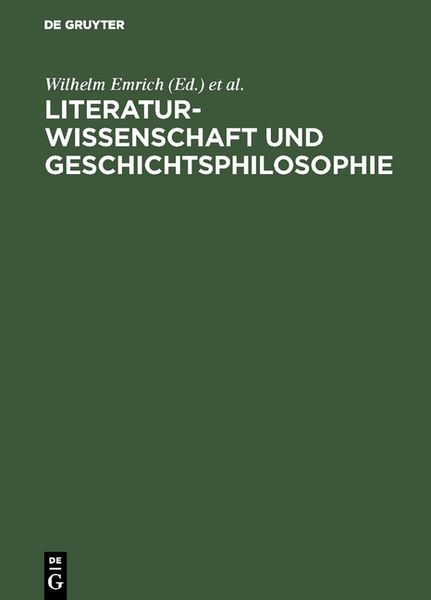 Produktbild: Literaturwissenschaft und Geschichtsphilosophie