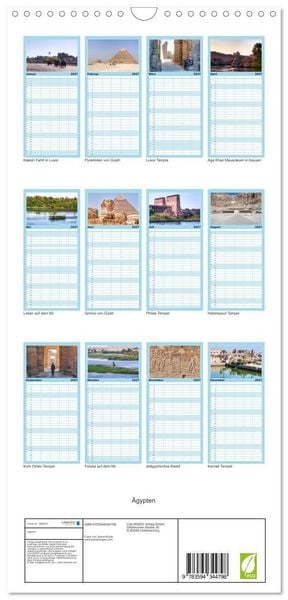 Produktbild: Familienplaner 2027 - &Auml;gypten mit 5 Spalten (Wandkalender, 21 x 45 cm) CALVENDO