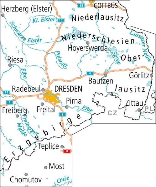 Produktbild: BVA ADFC Radtourenkarte Lausitz /&Ouml;stliches Erzgebirge 1:150.000