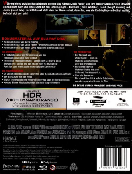 Produktbild: Panic Room - Limited Steelbook (4K Ultra HD) (+ Blu-ray) (+ Bonus-Blu-ray)