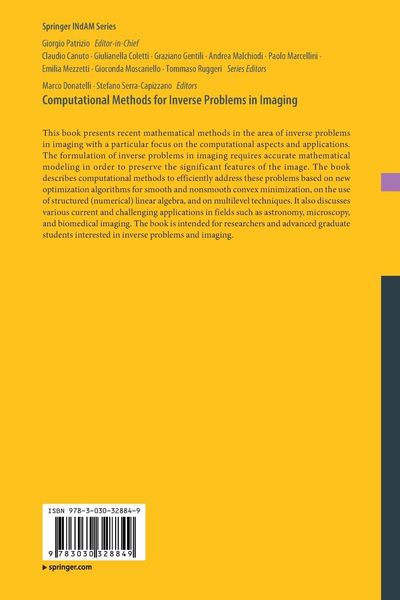 Produktbild: Computational Methods for Inverse Problems in Imaging