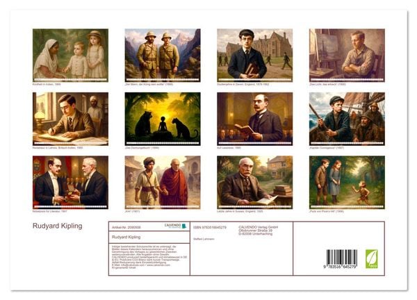 Produktbild: Rudyard Kipling (Wandkalender 2026 DIN A3 quer), CALVENDO Monatskalender