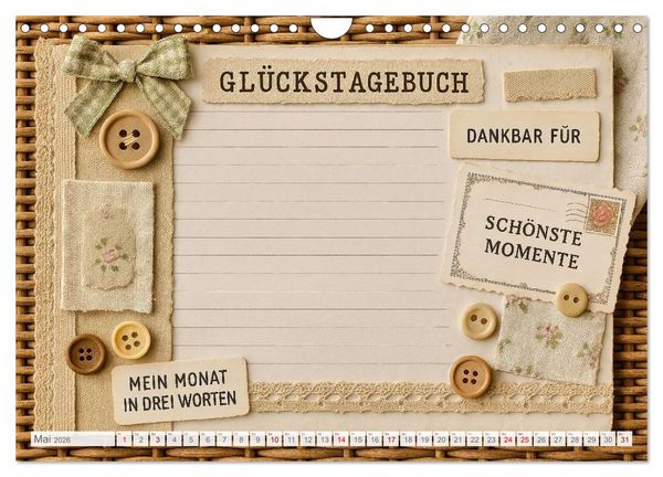 Produktbild: L&auml;cheln sammeln - Dein pers&ouml;nlicher Gl&uuml;ckskalender zum Mitgestalten (Wandkalender 2026 DIN A4 quer), CALVENDO Monatskalender