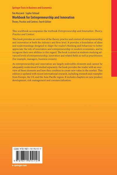 Produktbild: Workbook for Entrepreneurship and Innovation