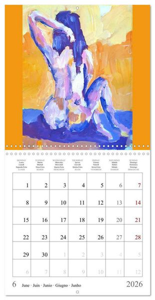 Produktbild: Colourful nude painting (Wall Calendar 2026 12 &times; 12 Inch) CALVENDO 12 Month Wall Calendar