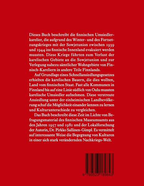 Produktbild: Die Finnisch-Karelier, ihre Evakuierung und Umsiedlung in Finnland w&auml;hrend der Kriege zwischen 1939 und 1944