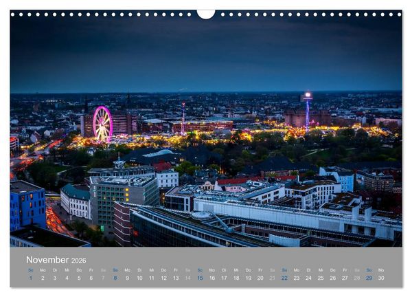 Produktbild: Hamburger Hafen - Im Zauber der Nacht (Wandkalender 2026 DIN A3 quer), CALVENDO Monatskalender