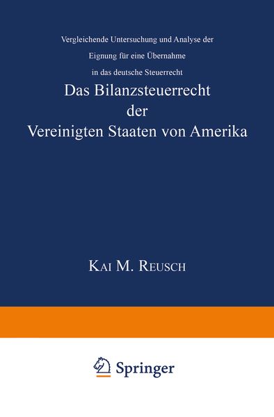 Produktbild: Das Bilanzsteuerrecht der Vereinigten Staaten von Amerika