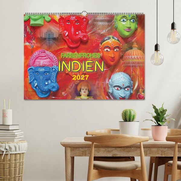 Produktbild: Farbenfrohes Indien (Wandkalender 2027 DIN A2 quer), CALVENDO Monatskalender