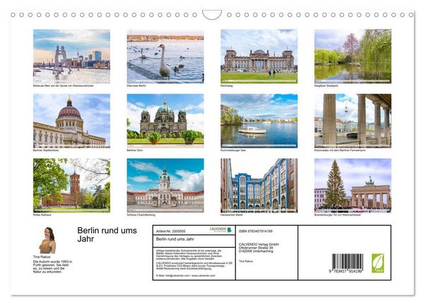 Produktbild: Berlin rund ums Jahr (Wandkalender 2026 DIN A3 quer), CALVENDO Monatskalender