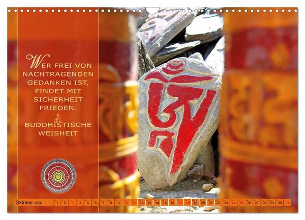 Produktbild: Unterwegs zur Erleuchtung Buddhistische Weisheiten (Wandkalender 2026 DIN A3 quer), CALVENDO Monatskalender