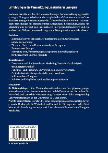 Produktbild: Einf&uuml;hrung in die Vermarktung Erneuerbarer Energien