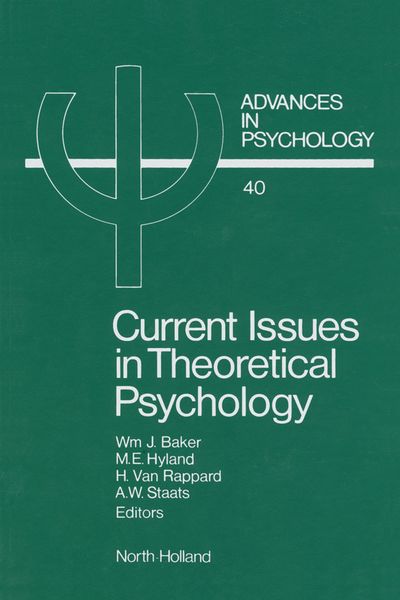 Produktbild: Current Issues in Theoretical Psychology